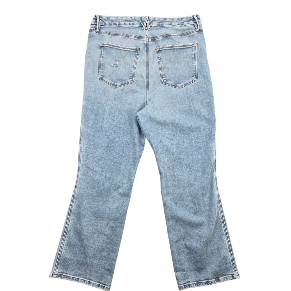 Good‎ American Good Curve Straight Distressed Jeans Size 18 Light Wash GCST960T - Picture 2 of 9